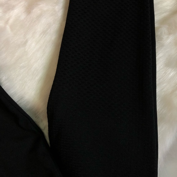 Black Workout Pants with Mesh Leg Panel | 2 for $10 Bundle Item - Picture 2 of 4